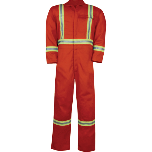 Unlined Hi-Vis Coveralls, Size Small, Orange Meunier Outillage Industriel
