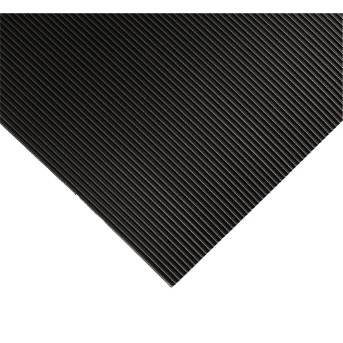 Corrugated Switchboard Matting No.702, 2' W x 3' L, 1/4" Thickness, Black, PVC Meunier Outillage Industriel