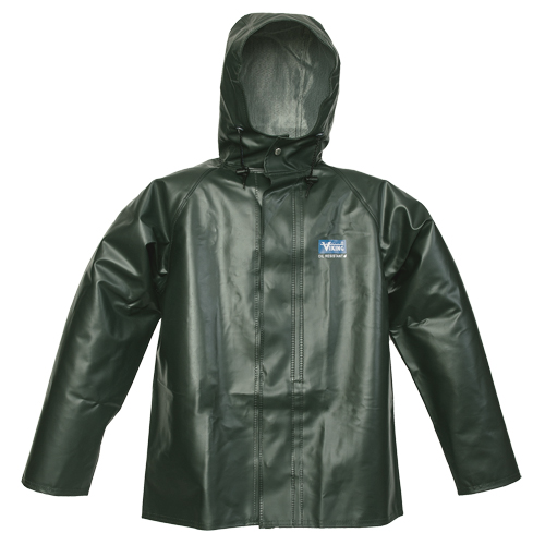 Manteau de pluie Journeyman r&eacute;sistant aux produits chimiques, 3T-Grand, Vert, Polyester/PVC Meunier Outillage Industriel