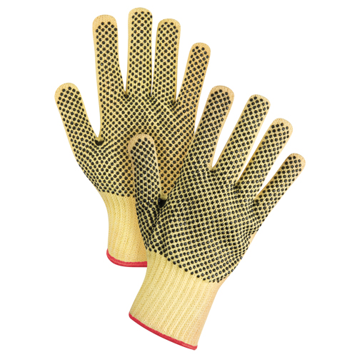 Double-Sided Dotted Seamless String Knit Gloves, Size Small/7, 7 Gauge, PVC Coated, Kevlar&reg; Shell, ASTM ANSI Level A2/EN 388 Level 3 Meunier Outillage Industriel