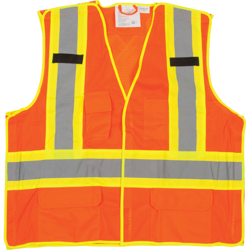 5-Point Tear-Away Premium Safety Vest , High Visibility Orange, Large/X-Large, Polyester Meunier Outillage Industriel