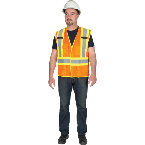 5-Point Tear-Away Premium Safety Vest , High Visibility Orange, Large/X-Large, Polyester Meunier Outillage Industriel