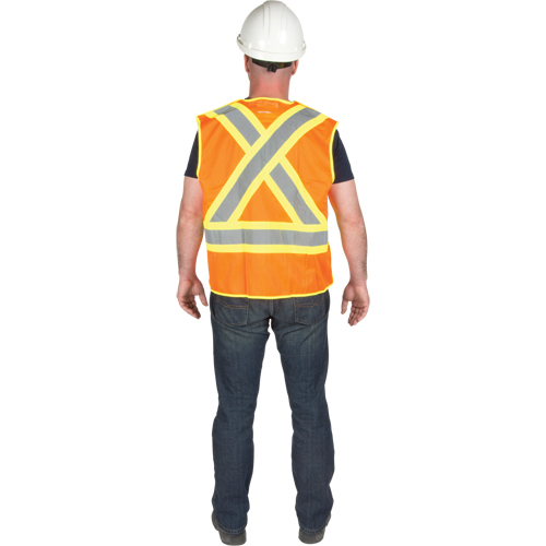 5-Point Tear-Away Premium Safety Vest , High Visibility Orange, Large/X-Large, Polyester Meunier Outillage Industriel
