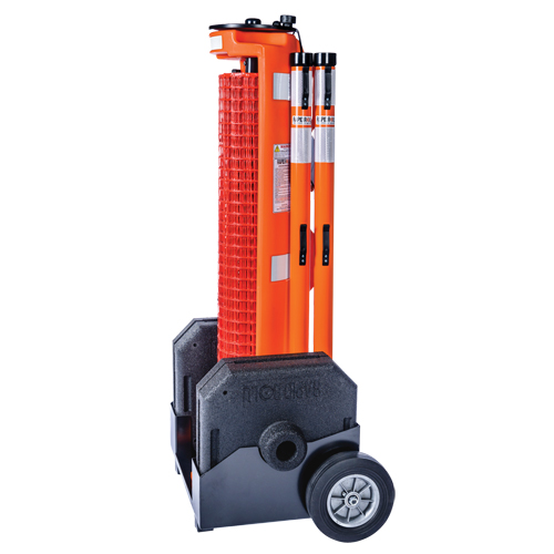 Wheeled Barrier, 50' L, Plastic, Orange Meunier Outillage Industriel