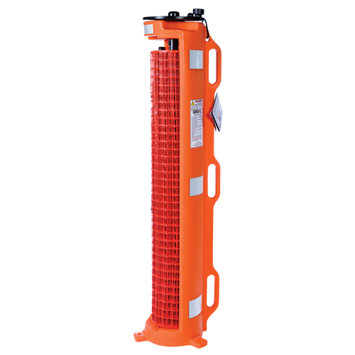 Wheeled Barrier, 50' L, Plastic, Orange Meunier Outillage Industriel