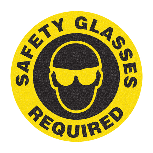 Panneau de signalisation au sol  Safety Glasses , Adh&eacute;sif, Anglais avec pictogramme Meunier Outillage Industriel