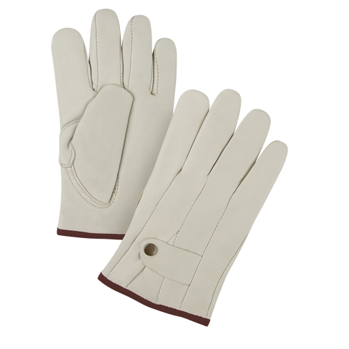 Premiun Winter-Lined Ropers Gloves, Large, Grain Cowhide Palm, Fleece Inner Lining Meunier Outillage Industriel