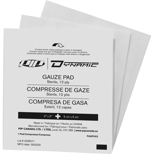 Dynamic Gauze, Pad, 2" L x 2" W, Sterile, Medical Device Class 1 Meunier Outillage Industriel