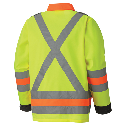 6007 Breathable Traffic Safety Jacket, Polyester, High Visibility Lime-Yellow, X-Small Meunier Outillage Industriel