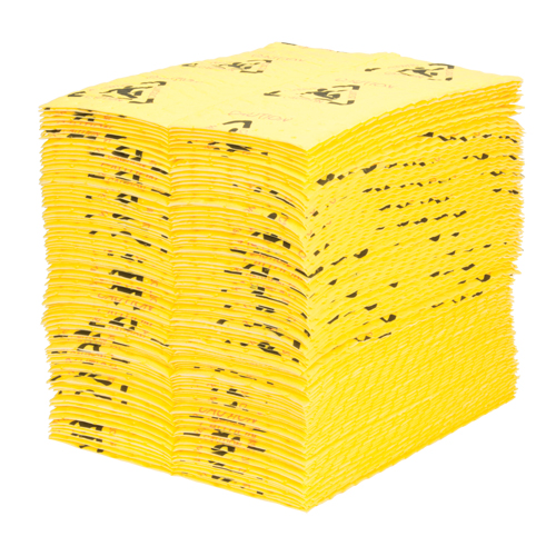 Tampons d'avertissement de premi&egrave;re qualit&eacute; - absorbants haute visibilit&eacute;, Universel, 15" x 18", 24,4 gal. d'absorption Meunier Outillage Industriel