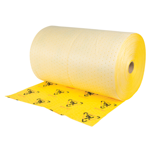Rouleaux d'avertissement de premi&egrave;re qualit&eacute; - absorbants haute visibilit&eacute;, Lourd, 150' lo x 30" la, Absorption 57 gal. Meunier Outillage Industriel