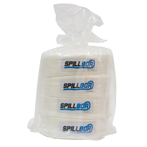 SpillBoa Bale, Oil Only, 25' L x 5" W, 28 gal. Absorbancy, 4 /Pack Meunier Outillage Industriel