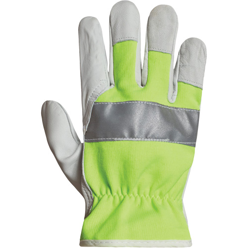 Gants de conducteur haute visibilit&eacute; avec bandes r&eacute;fl&eacute;chissantes Endura, 3T-Grand, Paume en Cuir fleur de ch&egrave;vre Meunier Outillage Industriel