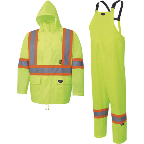 5619 Habit de pluie Oxford 150D, Polyester, 2T-Grand, Jaune lime haute visibilit&eacute; Meunier Outillage Industriel