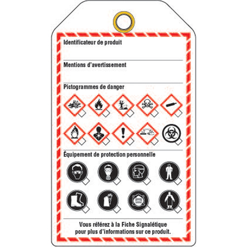 Workplace Tags, Cardstock, 3-3/8" W x 5-3/4" H, French Meunier Outillage Industriel