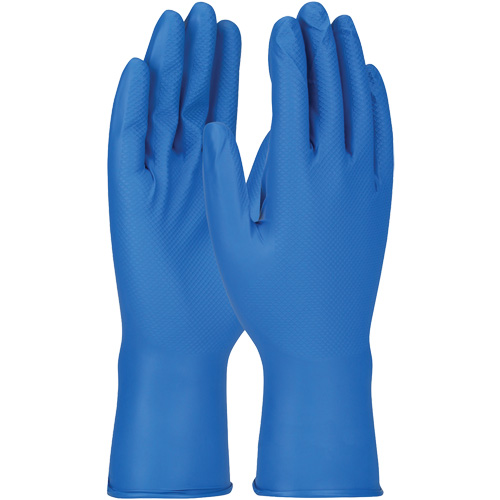Gants Grippaz, Petit, Nitrile, 8 mils, Sans poudre, Bleu Meunier Outillage Industriel