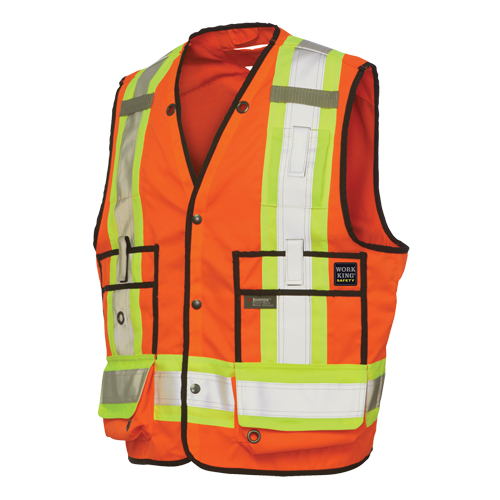 Veste de s&eacute;curit&eacute; pour arpenteur, Orange haute visibilit&eacute;, Grand, Polyester Meunier Outillage Industriel