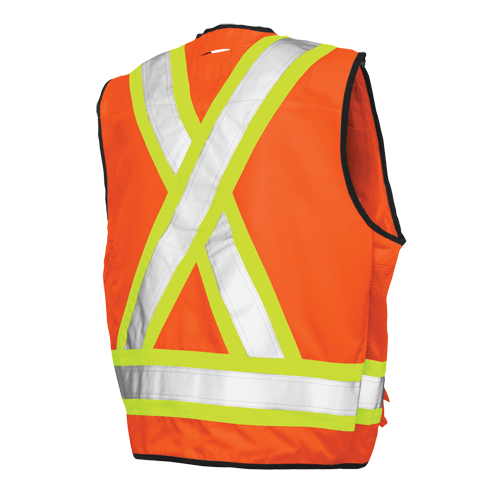 Veste de s&eacute;curit&eacute; pour arpenteur, Orange haute visibilit&eacute;, Grand, Polyester Meunier Outillage Industriel