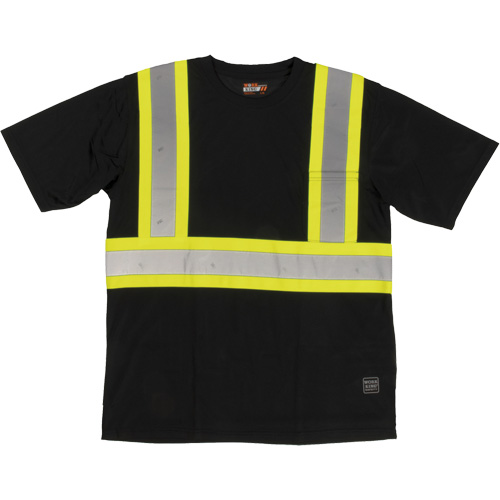 T-shirt de s&eacute;curit&eacute; avec poche &agrave; manches courtes, Polyester, Grand, Noir Meunier Outillage Industriel