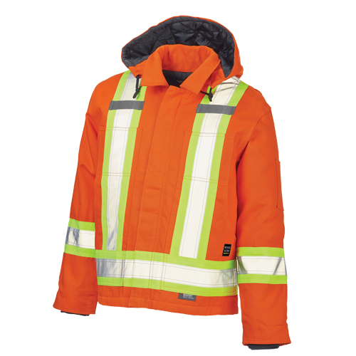 Manteau de s&eacute;curit&eacute;, Orange haute visibilit&eacute;, Grand Meunier Outillage Industriel