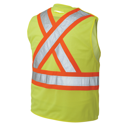 Veste de s&eacute;curit&eacute; d&eacute;tachable en cinq points, Jaune lime haute visibilit&eacute;, Grand/T-Grand, Polyester Meunier Outillage Industriel