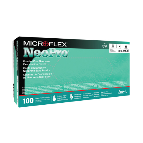 NEOPRO&reg; Gloves, X-Small, Neoprene, 5.1-mil, Powder-Free, Green, Class 2 Meunier Outillage Industriel