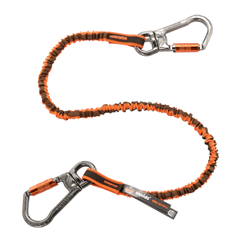 Squids&reg; 3119F(x) Double-Locking Tool Lanyard with Swivel, Bungee, Dual Carabiner Meunier Outillage Industriel