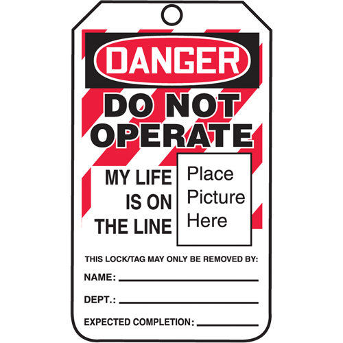&eacute;tiquettes de verrouillage Do Not Operate Danger, Plastique, 3-1/4" la x 5-3/4" h, Anglais Meunier Outillage Industriel