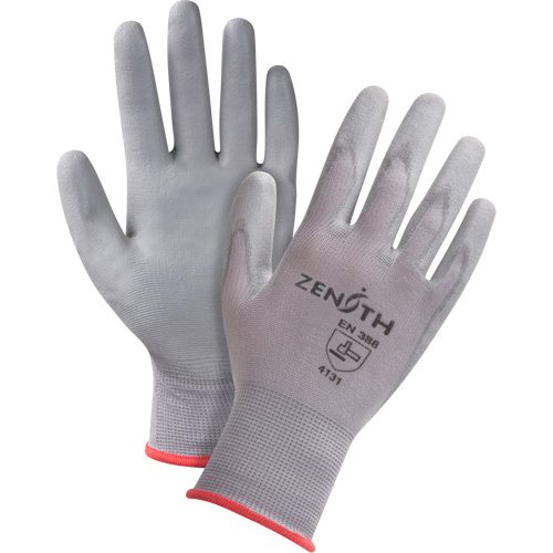 Gants en nylon enduits de polyur&eacute;thane sans DMF, 7/Petit, R&ecirc;vetement Polyur&eacute;thane, Calibre 15, Enveloppe en Nylon Meunier Outillage Industriel