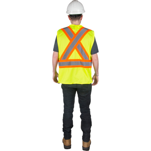 Traffic Safety Vest, High Visibility Lime-Yellow, Medium, Polyester Meunier Outillage Industriel