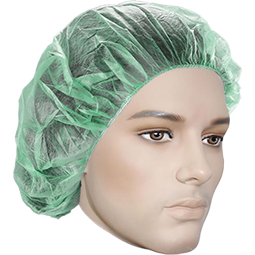 Bonnets bouffants, Polypropyl&egrave;ne, 21", Vert Meunier Outillage Industriel