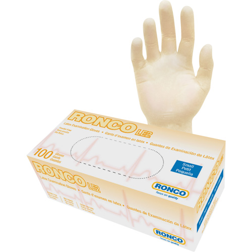Gants jetables, Petit, Latex, 4 mils, Sans poudre, Naturel, Classe 2 Meunier Outillage Industriel