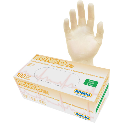 Disposable Gloves, Large, Latex, 4-mil, Powder-Free, Natural, Class 2 Meunier Outillage Industriel