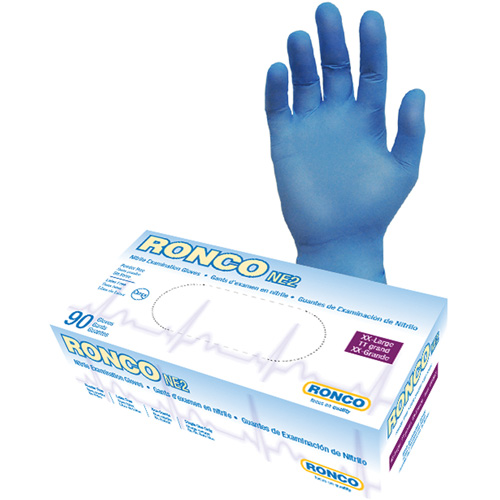 Gants jetables, 2T-Grand, Nitrile, 4 mils, Sans poudre, Bleu Meunier Outillage Industriel