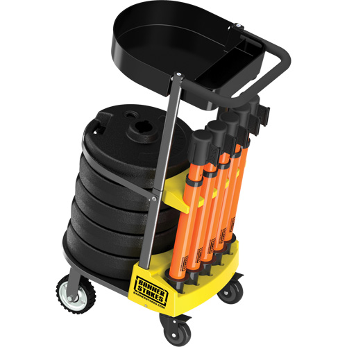 Chariot de transport avec plateau pour barri&egrave;re PLUS, 75' lo, M&eacute;tal, Orange Meunier Outillage Industriel