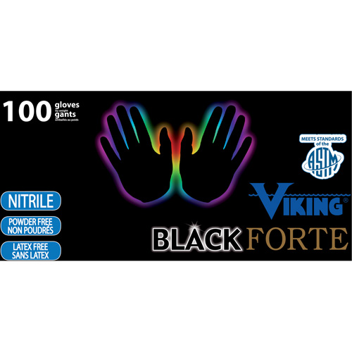 Gants jetables 34605 Forte, Petit, Nitrile, 6 mils, Sans poudre, Noir Meunier Outillage Industriel