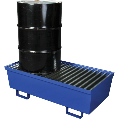 Palette de confinement des d&eacute;versements en acier, Capacit&eacute; de d&eacute;versement 74 gal. US, 27" x 51,25" x 13" Meunier Outillage Industriel