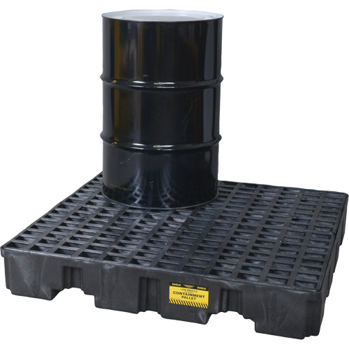 Palette de confinement des d&eacute;versements, Capacit&eacute; de d&eacute;versement 66 gal. US, 51,5'' x 51,5'' x 8" Meunier Outillage Industriel