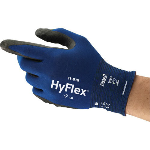 Hyflex&reg; 11-816 Glove, 6, Foam Nitrile Coating, 18 Gauge, Nylon/Spandex Shell Meunier Outillage Industriel
