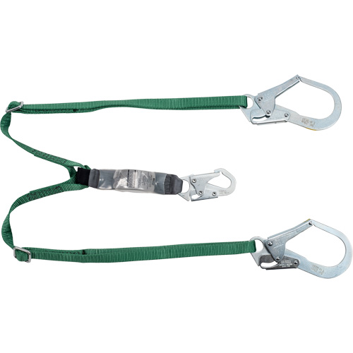 V-Series Lanyard, 6', Rebar Hook Center, Snap Hook Leg Ends, Polyester Meunier Outillage Industriel
