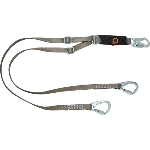 V-Series Tie-Back Lanyard, 6', Carabiner Center, Snap Hook Leg Ends, Polyester Meunier Outillage Industriel