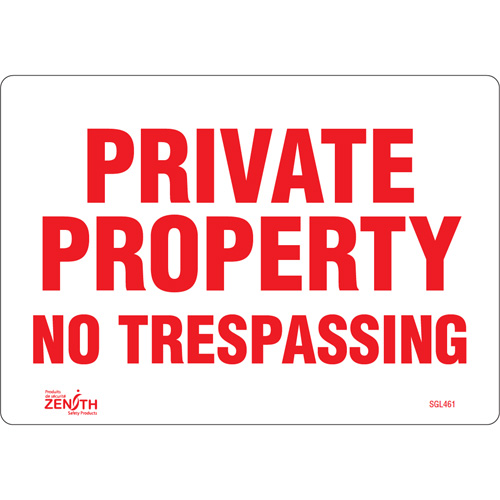 Enseigne Private Property, 7" x 10", Vinyle, Anglais Meunier Outillage Industriel