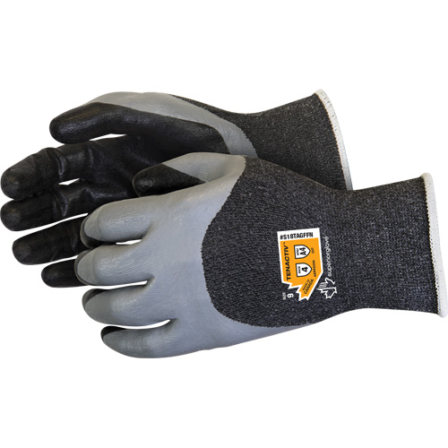 Double-Dipped Cut-Resistant Gloves, Size 5, 18 Gauge, Foam Nitrile Coated, TenActiv Shell, ASTM ANSI Level A4 Meunier Outillage Industriel