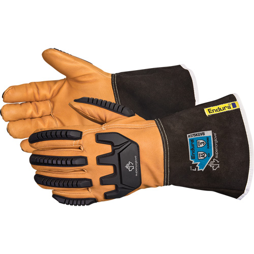 Gants de conducteur antichocs Endura, Petit, Paume en Cuir fleur de ch&egrave;vre, Kevlar Meunier Outillage Industriel