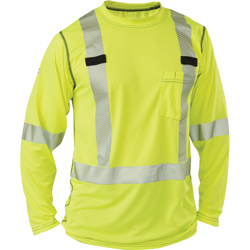 Polartec&reg; Power Grid&reg; High-Visibility Long Sleeve T-Shirt, Polyester, 2X-Large, High Visibility Lime-Yellow Meunier Outillage Industriel