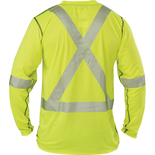 Polartec&reg; Power Grid&reg; High-Visibility Long Sleeve T-Shirt, Polyester, 2X-Large, High Visibility Lime-Yellow Meunier Outillage Industriel
