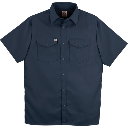 Twill Short-Sleeved Work Shirt with Snap, Men's, Medium (Tall), Navy Blue Meunier Outillage Industriel