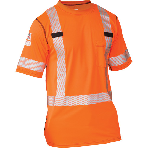 Polartec&reg; Power Grid&reg; High Visibility Short Sleeved T-Shirt, Polyester, 2X-Large, Orange Meunier Outillage Industriel