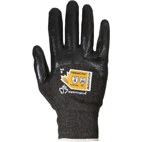 Gants en tricot de fibre filament composite ultrafin, Taille 5, Calibre 18, Rev&ecirc;tement Mousse de nitrile, Enveloppe en TenActiv, ASTM ANSI niveau A4 Meunier Outillage Industriel