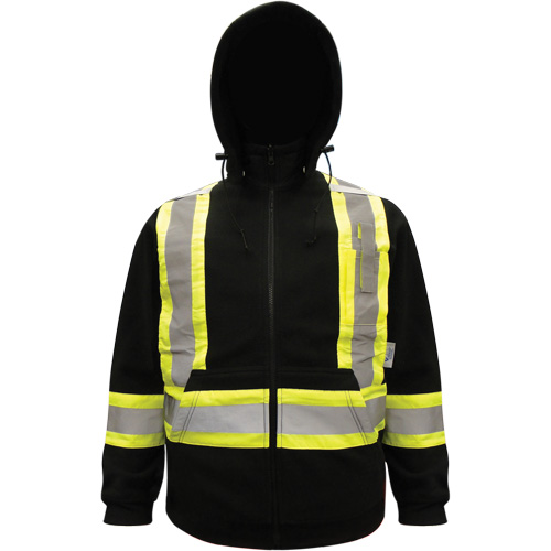 High-Visibility Hoodie, Polyester, Black, Small Meunier Outillage Industriel